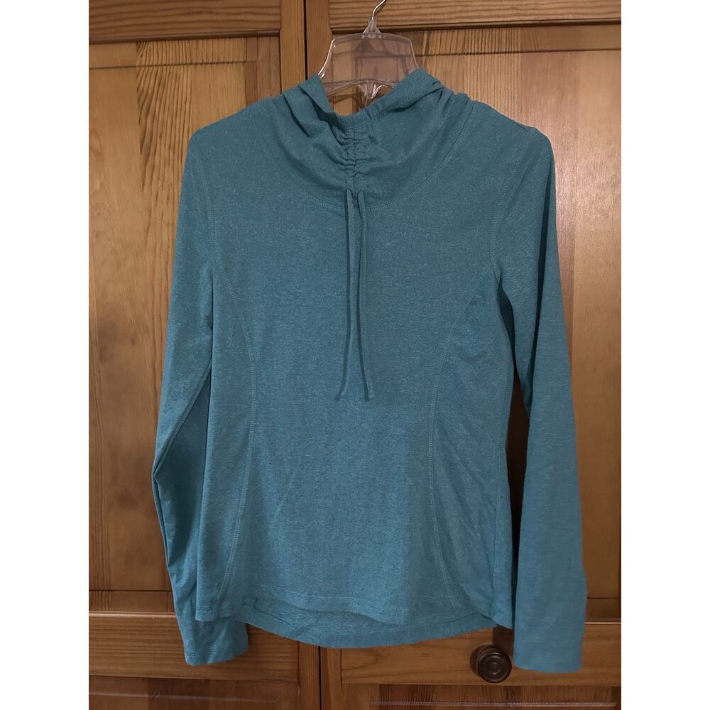 Marika Tek Hoodie Womens Blue/Green Dry-Wik Sweatshirt Performance Wear Size S